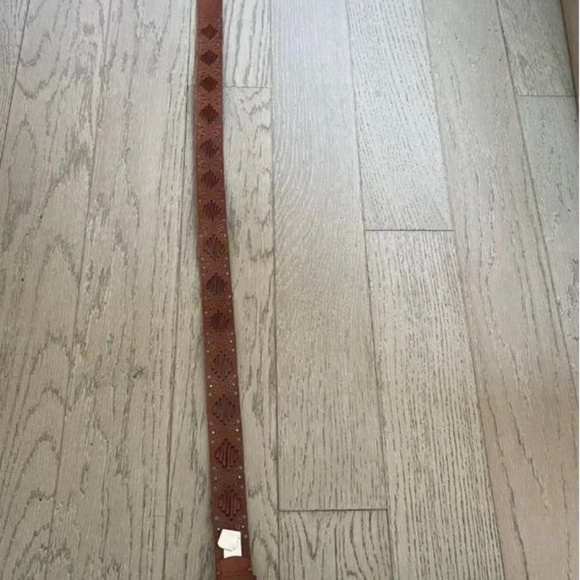 VINTAGE Abercrombie & Fitch genuine leather Studded Leather Belt New main image 8
